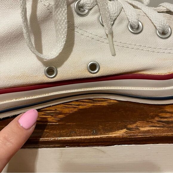 Converse Custom Painted Rose Music Piano Sneakers White Red Green Men 10 Wom 12 - Picture 7 of 14